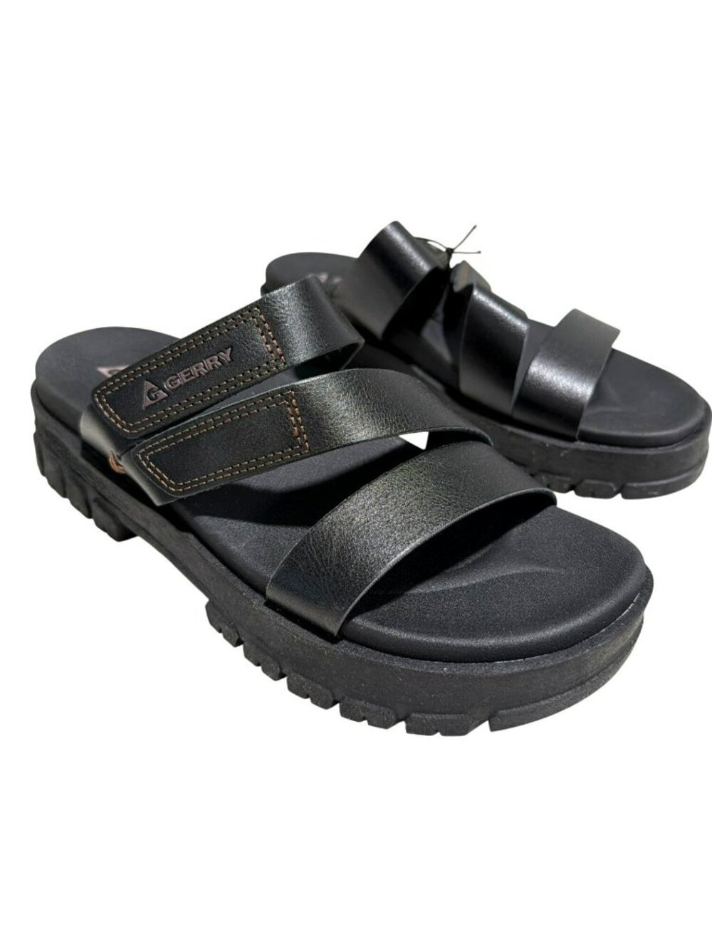 Gerry Black Strappy Comfort Sandals Size 8 Arch Support